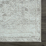 Barny Cream & Sage Washable 7ft Runner Rug