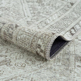 Barny Cream & Sage Washable 7ft Runner Rug