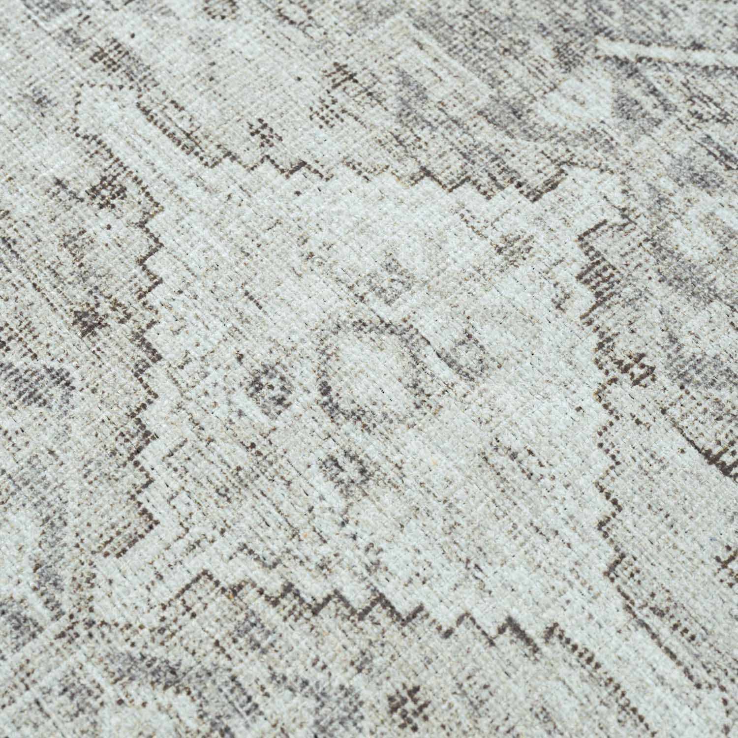 Barny Cream & Sage Washable 7ft Runner Rug