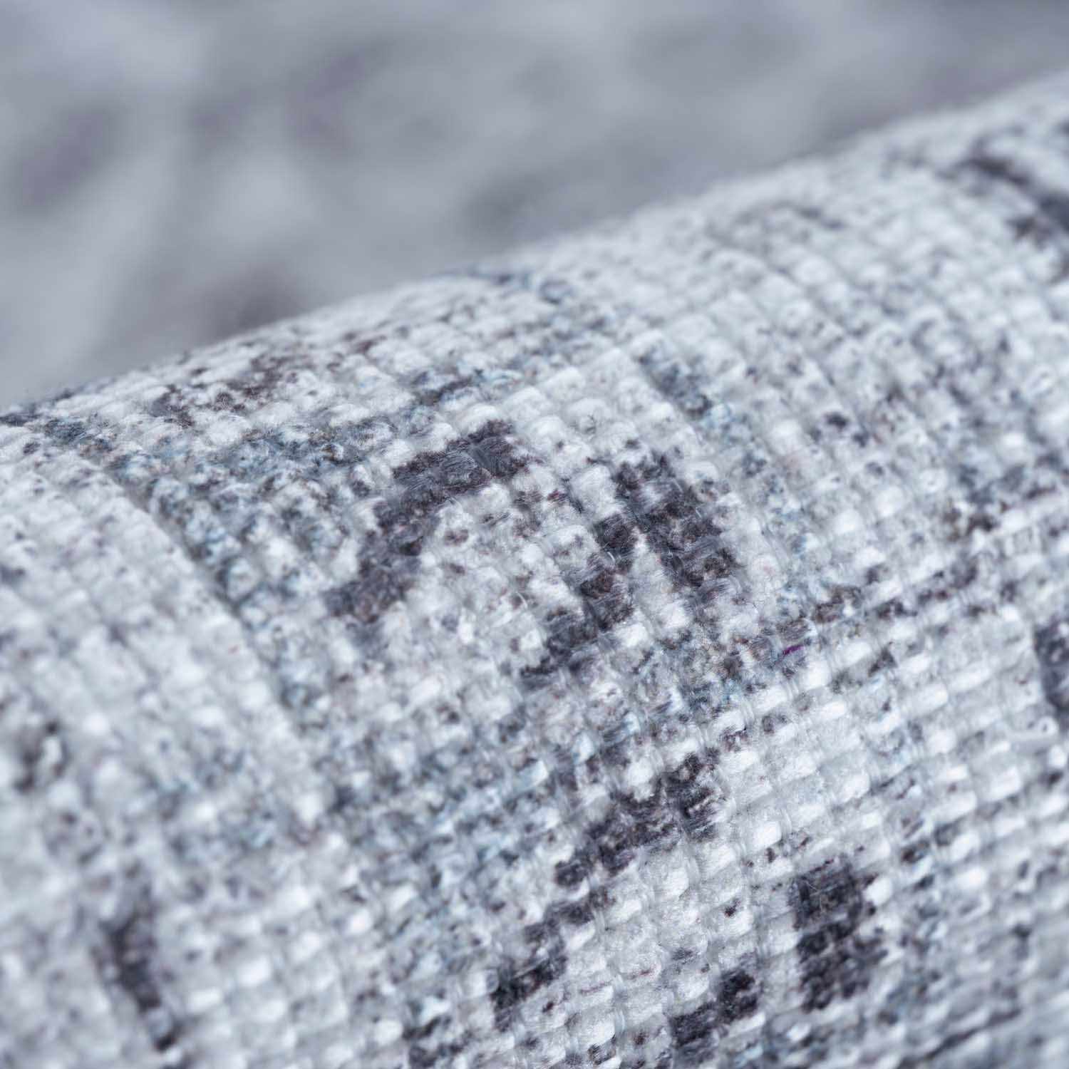 Barny Gray Washable 7ft Runner Rug