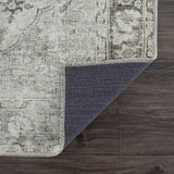 Haile Cream & Green Washable Runner Rug
