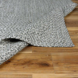 Cream Charcoal Cranwell Braided Textured Runner Rug