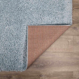 Faina Solid Aqua Shag Rug Washable