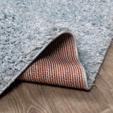 Faina Solid Aqua Shag Rug Washable