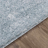 Faina Solid Aqua Shag Rug Washable