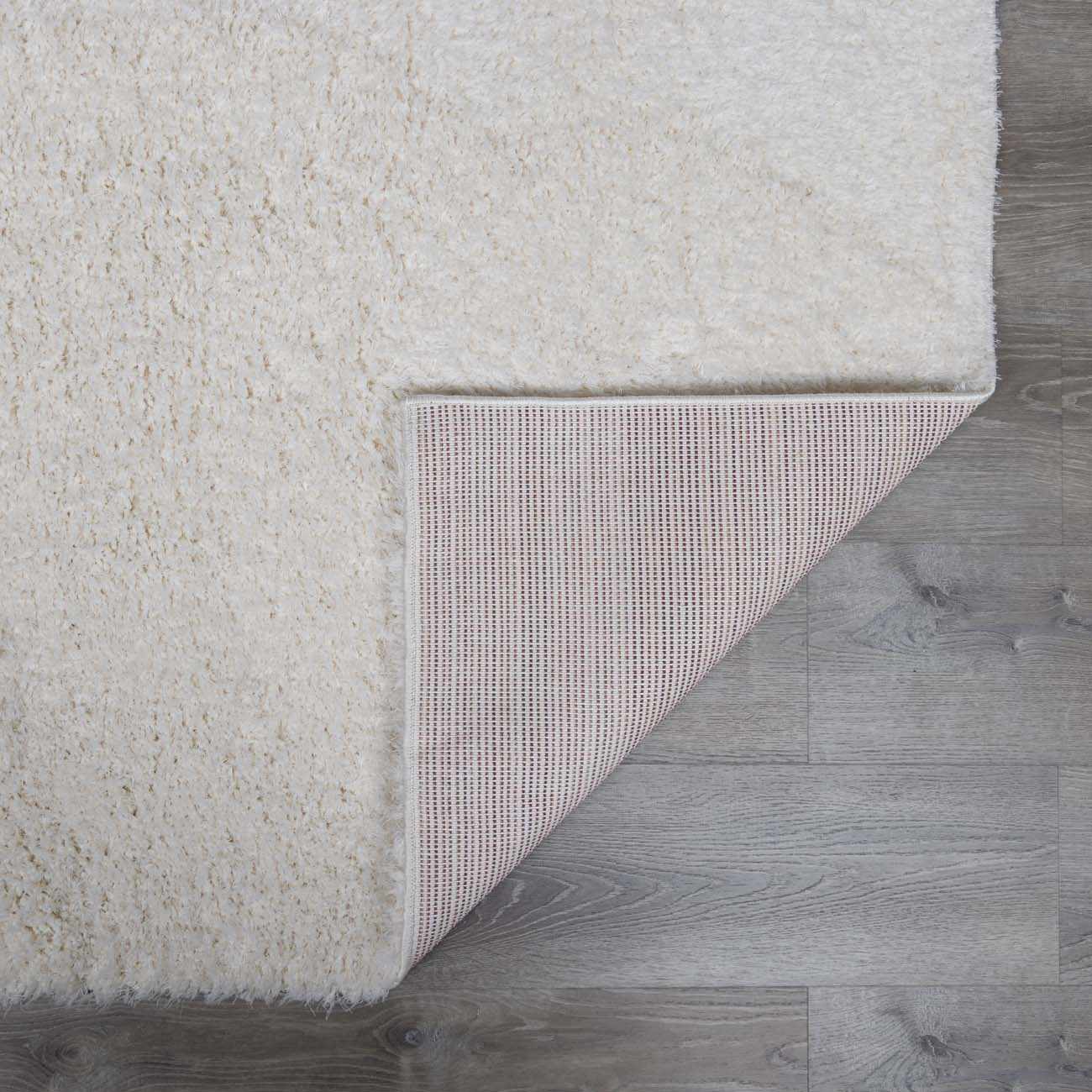 Faina Solid Cream Shag 7ft Rug Washable