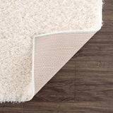 Faina Solid Cream Shag 7ft Rug Washable