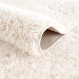 Faina Solid Cream Shag 7ft Rug Washable