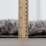 Faina Solid Dark Gray Shag Rug Washable
