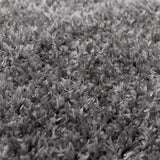 Faina Solid Dark Gray Shag Rug Washable