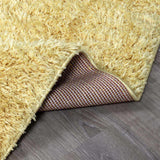 Faina Solid Gold Shag Rug Washable
