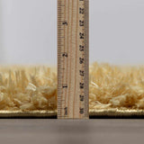 Faina Solid Gold Shag Rug Washable
