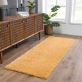 Sold Out - Faina Solid Gold Shag Rug Washable