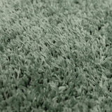 Faina Solid Green Shag Rug Washable