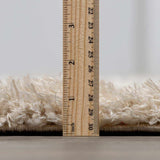 Faina Solid Beige Shag Rug Washable