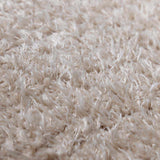 Faina Solid Beige Shag Rug Washable
