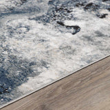 Kirkland Dark Blue Marble Runner Rug