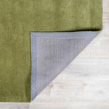 Brockton Solid Wool Sage Green Runner Rug