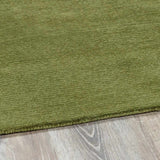 Brockton Solid Wool Sage Green Runner Rug