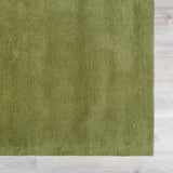 Brockton Solid Wool Sage Green Runner Rug