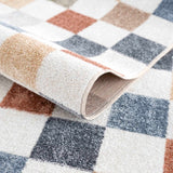 Alie Colorful Checkered Washable Runner Rug