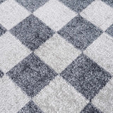 Alie Gray Checkered Washable Runner Rug