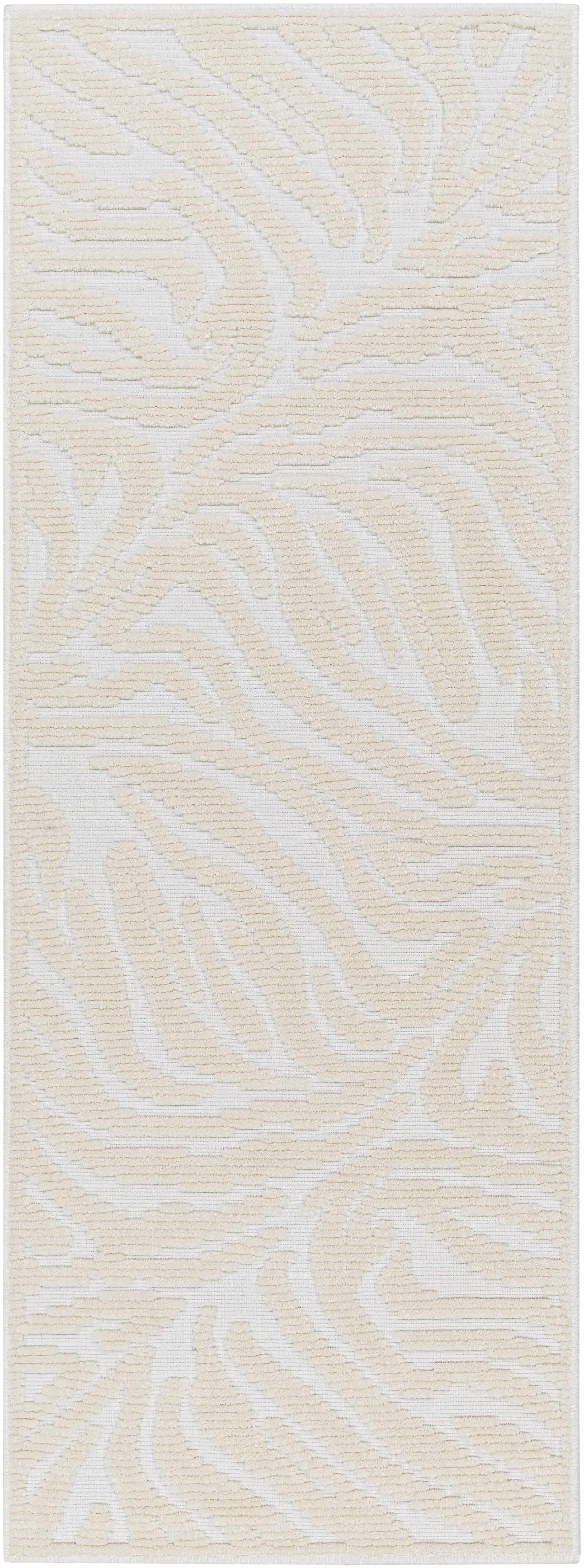 Keto Cream Zebra Print Runner Rug