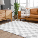Atira Gray Checkered Runner Rug