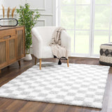 Atira Gray Checkered Runner Rug