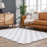 Atira Gray Checkered Runner Rug