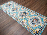Tigried Turquoise 2308 Runner Rug