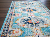 Tigried Turquoise 2308 Runner Rug