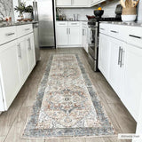 Blue Orange Hera Washable Runner rug - Clearance