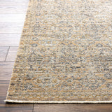 Margaret Damask Beige & Blue Washable Runner Rug - Surya x Becki Owens