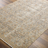 Margaret Damask Beige & Blue Washable Runner Rug - Surya x Becki Owens