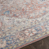 Cream Rust Maribojoc Medallion Washable Runner Rug