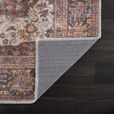 Rust Elki Vintage Medallion Washable Runner Rug - Clearance