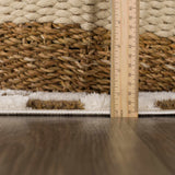 Lajos Brown Checkered Runner Rug