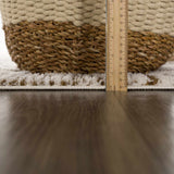 Leryn Brown & White Checkered Runner Rug