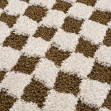 Leryn Brown & White Checkered Runner Rug