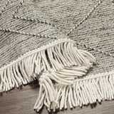 Gray Malilipot Wool Blend Braided Tassel Runner Rug