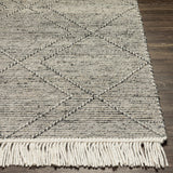Gray Malilipot Wool Blend Braided Tassel Runner Rug