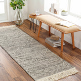 Gray Malilipot Wool Blend Braided Tassel Runner Rug