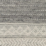 Charcoal Cream Arguvan Wool Blend Braided Tassel Runner Rug