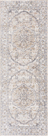 Cream Hiti Washable Runner rug
