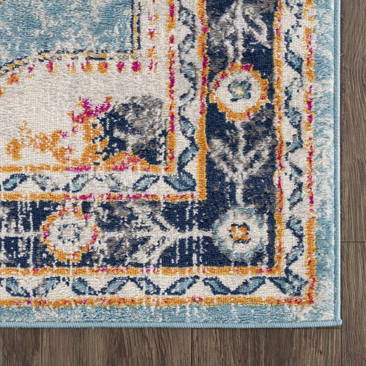 Tigried Turquoise 2308 Runner Rug