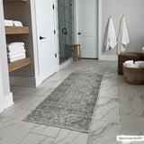 Barny Cream & Sage Washable 7ft Runner Rug