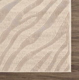Beige Manteca Zebra Print Runner Rug