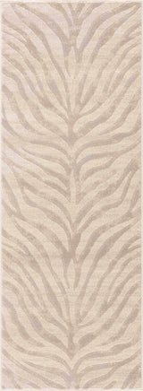 Beige Manteca Zebra Print Runner Rug