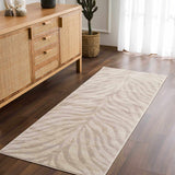 Beige Manteca Zebra Print Runner Rug